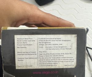 Vega Keratin Glow Hair Straightener