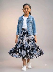 Floral Pleated Ethnic Skirt