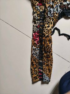 Vibrant Floral &amp; Leopard Print Kurta