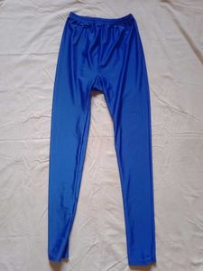 Blue Shiny Leggings