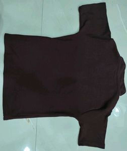 Stylish Brown Turtleneck Top