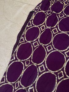 Elegant Purple Kurta Set with Foil Print