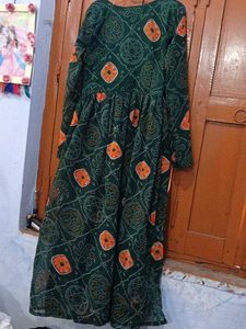 Green Printed Maxi Dress