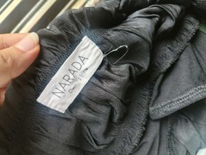 Stylish Black Smocked Crop Top