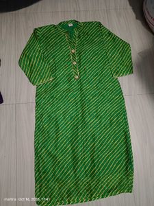 Green Striped Kurta