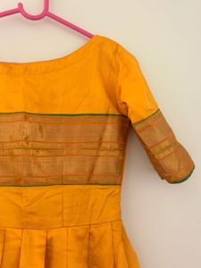 handmade Yellow Ethnic anarkali