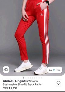 Adidas Originals Red Slim-Fit Track Pants