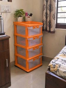 Orange 4-Drawer Storage Unit