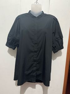 Chic Black Puff Sleeve Top