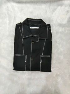 New ZARA Black Short Sleeve Shirt