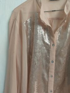 Light Pink Sequined Shirt