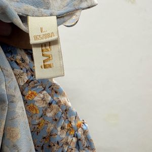 Blue Floral Peplum Top