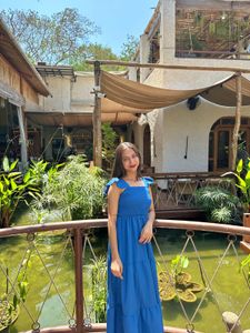 Chic Blue Tiered Maxi Dress