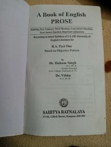Prose For B.A 1