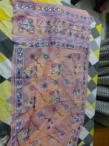 Embroidered Dupatta with Mirror Work