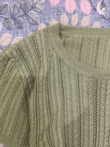 Chic Olive Green Knit Top