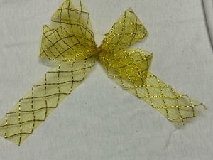 Sparkling Gold Mesh Hair Bow
