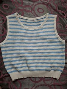 Striped Knit Sleeveless Top