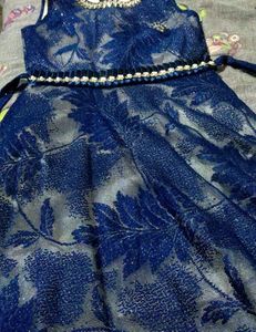 Blue Floral Party Dress