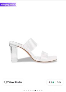Clear Block Heel Mules