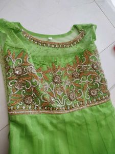 Lime Green Anarkali Dress