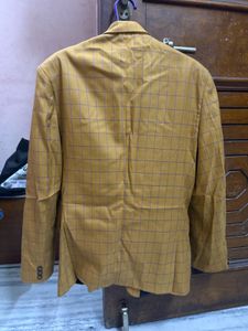 Men's Yellow Checkered Blazer