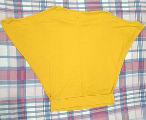 Stylish Yellow Batwing Sleeve Top
