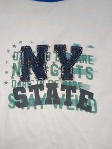 White NY State Graphic Cop Top