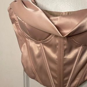 Satin Corset Cowl Top