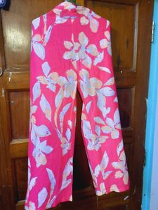 Vibrant Floral Sleeveless Crop Top and Pant