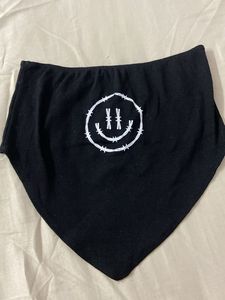 Black Smiley Bandana Scarf
