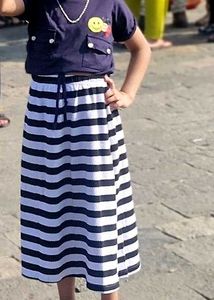 Striped Skirt with Smiley Top
