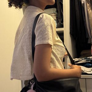 Cropped Lace Button-Up Top