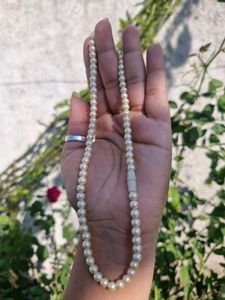Black Elegant Bangles With Pearl Necklace