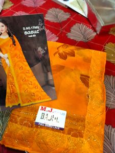 💫ORANGE COLOURED SAREE 💫