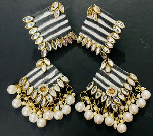 Fabric Fancy Long Size Earrings