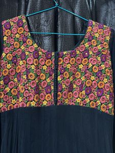 Elegant Black Floral Anarkali Kurta