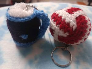 Crochet Combo Pack Of Coffee Mug And Tennis Ball