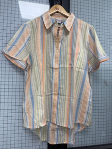 Striped Short Sleeve Button-Up Shirt