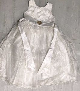 Elegant White Flower Girl Dress
