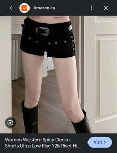 Black skull grunge Denim Shorts
