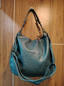 Textured Leather Hobo Bag