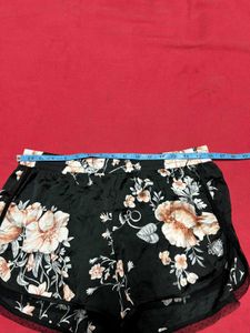 Floral Black Shorts