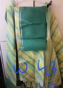 Green & Yellow Striped Kurta Set