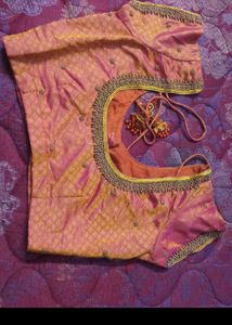 One day offer Double shade Silk  Aari wrk Blouse