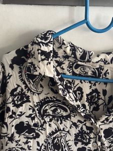 Stylish Paisley Print Button-Up Blouse