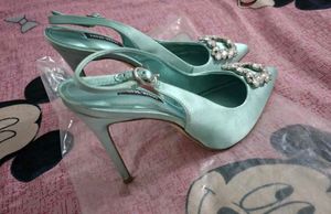 Sparkling Mint Slingback Heels