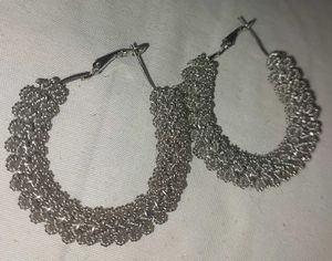 Silver Designer Hoop Earrings