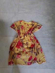 Yellow Floral Kaftan Dress