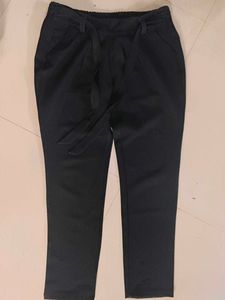 Black Tie Waist Casual Pants